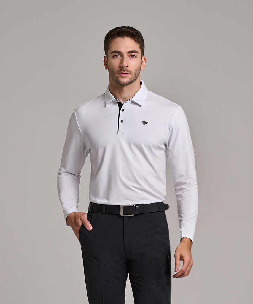 DOWNBLOW Aerocool Sports Functional Golf Collared Long Sleeve T-Shirt Db 6513M