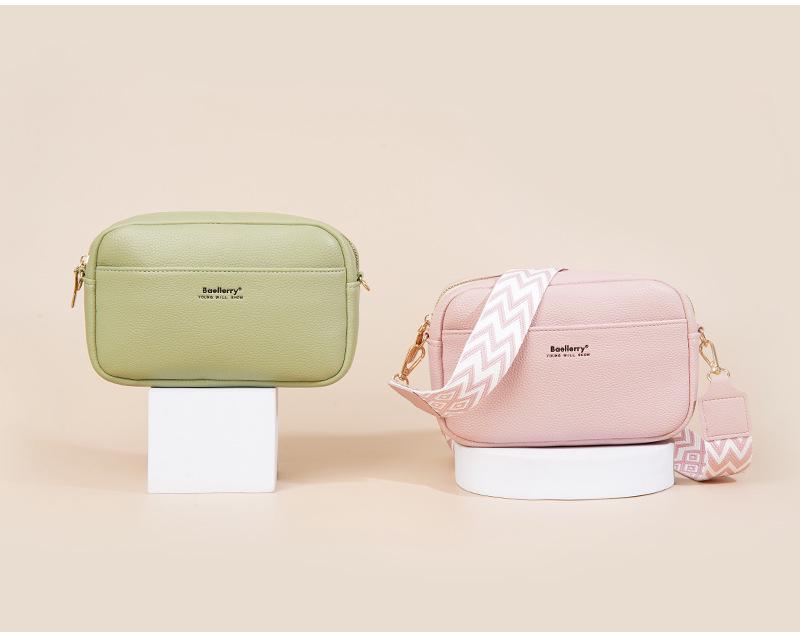 Damska torba crossbody o dużej pojemności - Wzór liczi, Jednolity kolor, Wszechstronna mini torebka na telefon