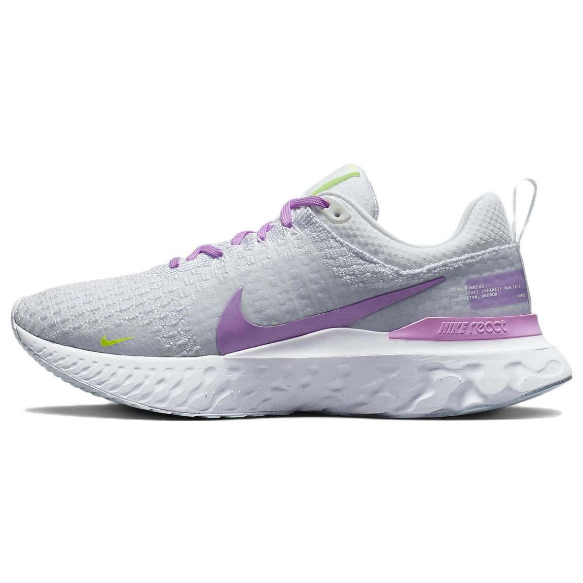 Nike React Infinity Run Flyknit 3 Women s Grey Rush Fuchsia Running Shoes DZ3016-100 EU 36