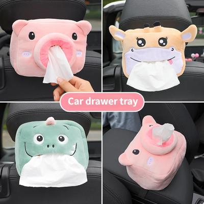 Cartoon Animals Car Paper Boxes Car Tissue Box Car Inner Armrest Box Sun Visor Pumping Box Cute Creative Tissue Boxes Accessory
