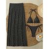 Bikinis Sexy de Verano Trajes de Baño de Puntos Ropa de Baño para Mujer Push Up Bañador de Playa Femenino Trajes de Baño Conjunto de Bikini de Tres Piezas Bañador de Piscina