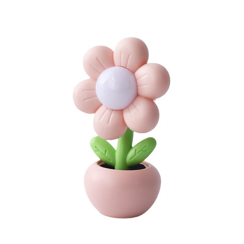 Mini Flower Night Light: Cute Bedroom Bedside DIY Ornament, Creative Graduation Gift Table Lamp, Cream Glue Finish