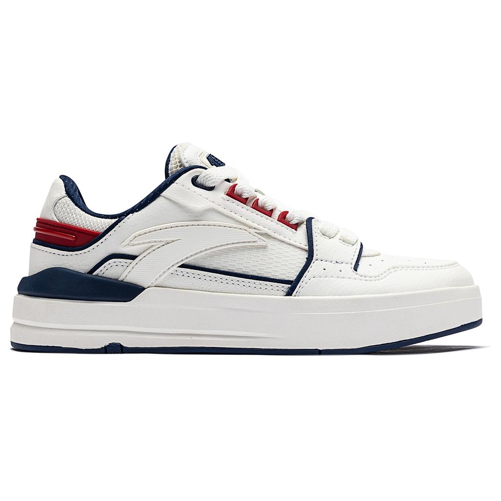 New Anta Life Collection Wear Resistant Slip Resistant Low Top Skateboard Shoes Women's White Blue Red 122518071R-4