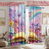 2D flat printing 2pcs Window Drapes Butterfly Rainbow Dream Book Digital Printed Polyester Drapes Family Party for Holiday