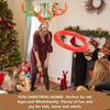 Inflatable Reindeer Antler Hat with Rings Toss Game Toy for Kids Adults Family Xmas Party Fun Multiplayer Game Decor Supplies