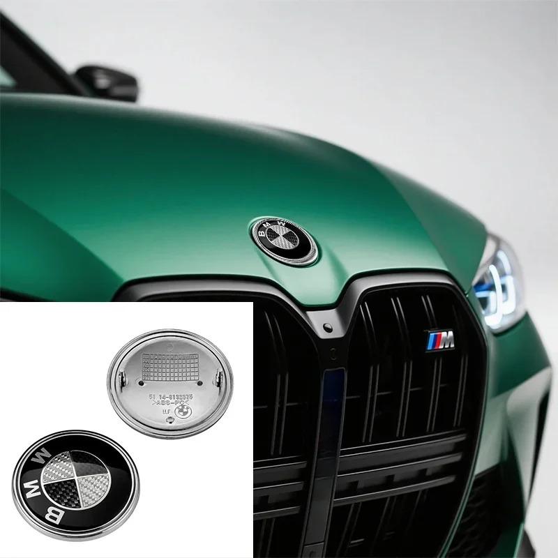 automobile hood and trunk badge carbon fiber decorative badge 74/82mm for BMW X3 X5 X6 X7 E70 E30 F32 F35 F02 F07 F18 F07