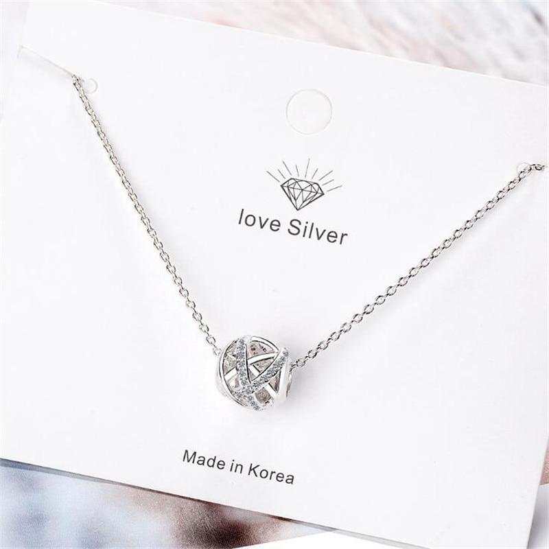New Arrival Temperament Stylish Fashionable Hollow Transfer Bead  Sterling Color Jewelry Basic Simple Crystalline Ball Exquisite