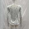 Y2K autumn sweet and fresh star print long sleeved women's round neck slim fit top
