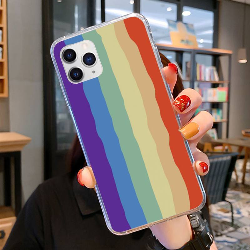 Original Rainbow Phone Case for iPhone 11 12 13 Mini Pro Max 8 7 6 6S Plus X 5 SE 2020 XR XS Case Shell