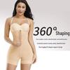 Damen Bodyformer mit hoher Taille: Bauchkontroll-Reißverschluss, Po-Hebender Body mit Trägern