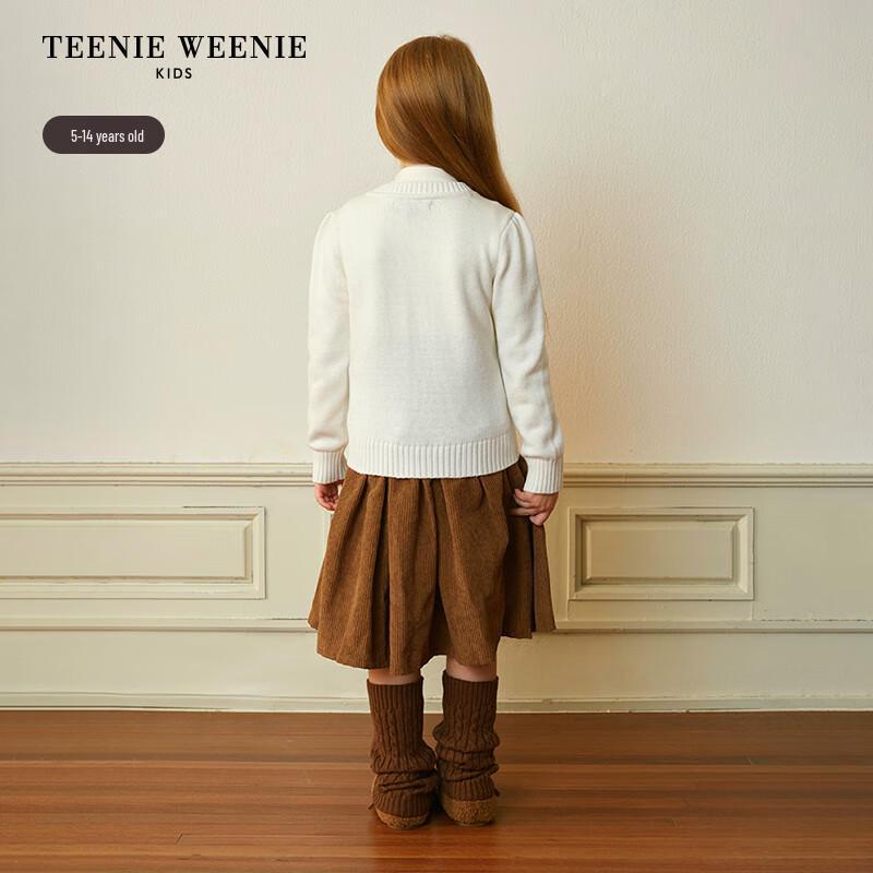 Teenie Weenie Kids Girls' Embroidered False Two-Piece Pullover Sweater