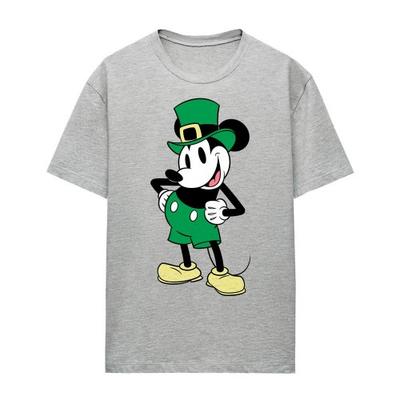 Womens/Ladies Mickey Mouse Heather St Patricks Day T-Shirt