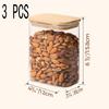 Rectangle Clear Storage Jars with Bamboo Lids For Sugar Coffee  Pantry Organizer Container for Pasta Tea Candy Nuts