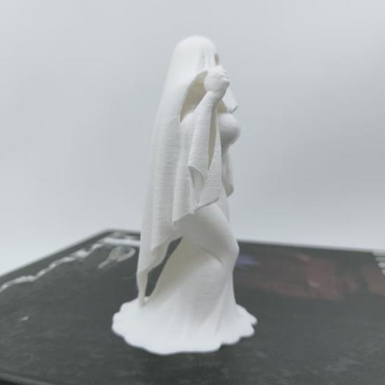 Yangyizhi 3D Printed Halloween Ghost Bride Statue Ornament, Female Figure Sculpture with Stable Base, Decorative Minimalist Spooky Figurine for Modern