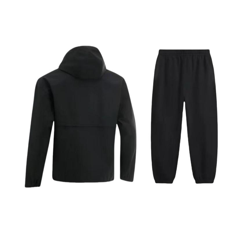 Li-Ning Color Block Hooded Zip Jacket Loose Comfortable Cuffed Elastic Waist Long Pants Casual Sports Suit Unisex suit AFDU951-6+YKLU208-1