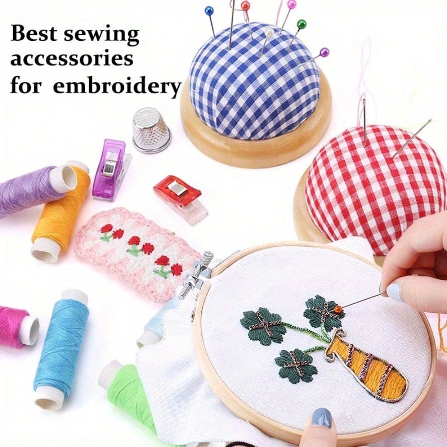 1Pcs Pin Cushions Pumpkin Shaped Sewing Needle Pad Pincushions For Sewing With Wristband, Sewing Accessory For DIY Craft