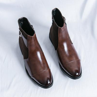 Simple Men's Casual Leather Chelsea Boots Fashion Versatile Business Botas British Style Ankle Boots Classic Wear Walking Shoes