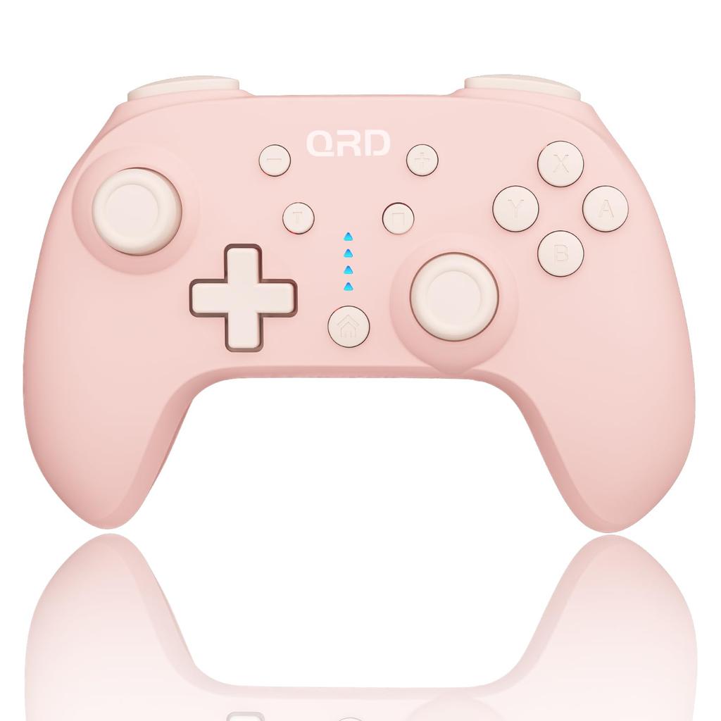 QRD Junior E5 Cute Mini Compatible with Pink Gamepad, Pocket-Sized Controller, Switch/PC/Android/IOS,