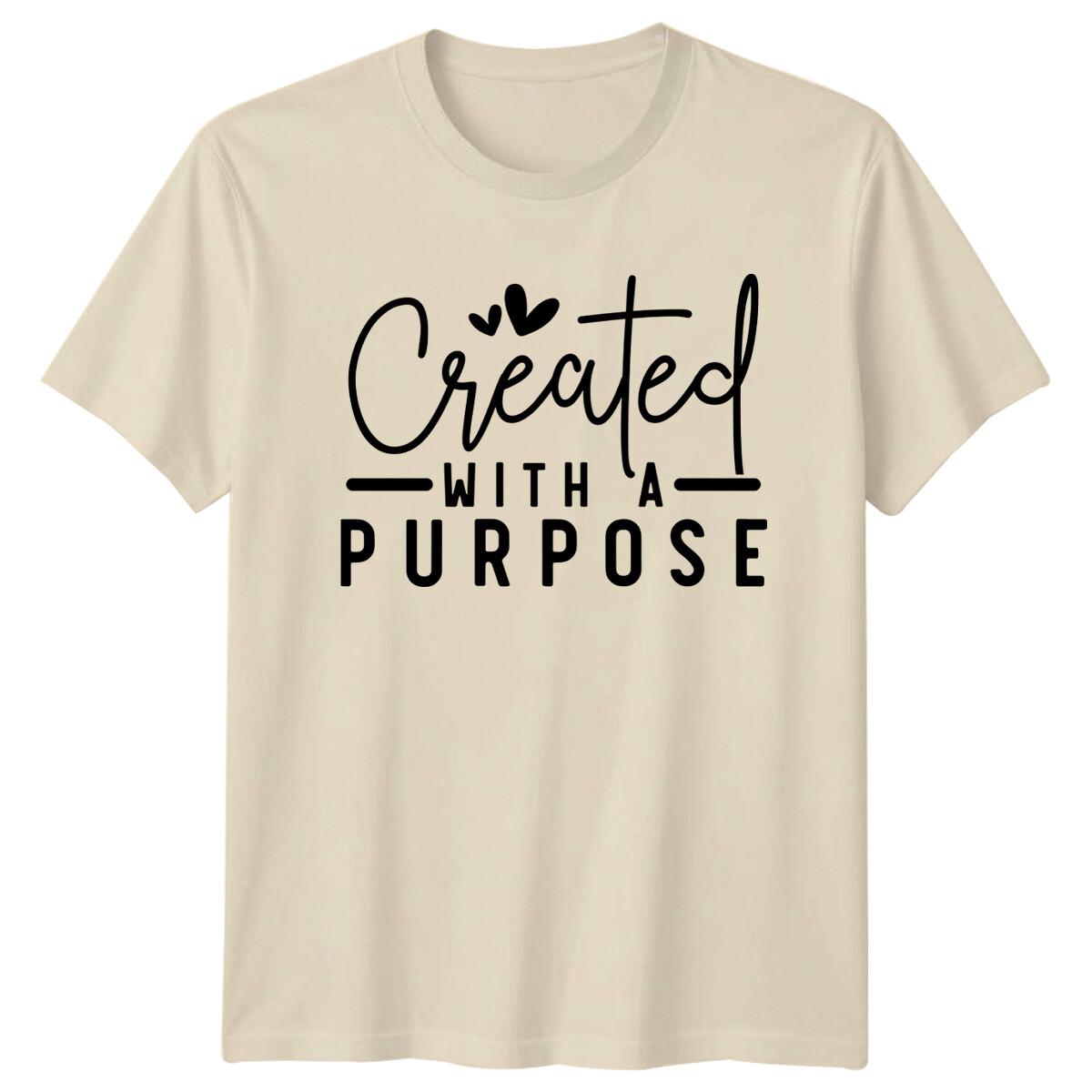 Created With A Purpose Motivational Quote T-Shirt Gift Idea M