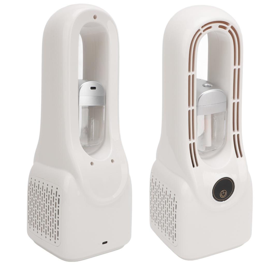 Bladeless Fan with Mist Humidifier ABS 6 Speed Quiet Bladeless Cooling USB Desk Fan with Colorful Lights for Home