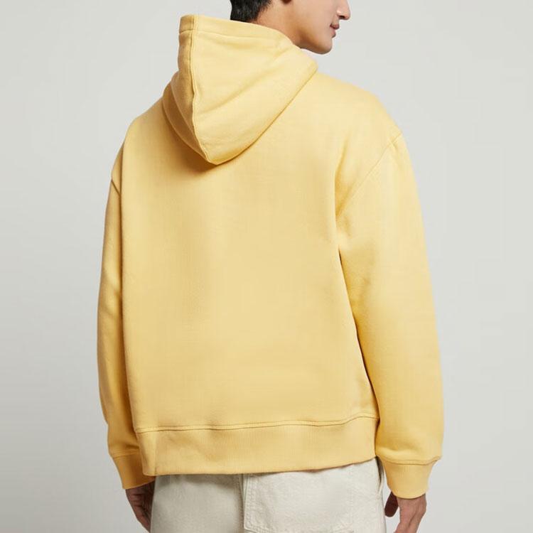 Calvin Klein Classic Casual Simple Embroidered Fleece Hoodie Unisex Hoodies Light-Yellow 40HM256-740