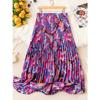 Women Floral Print A-line Multicolor Skirt Bollywood Party Wear Long Skirt Dress