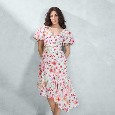 Virgio Damen Midi-Länge Fit and Flare Rock
