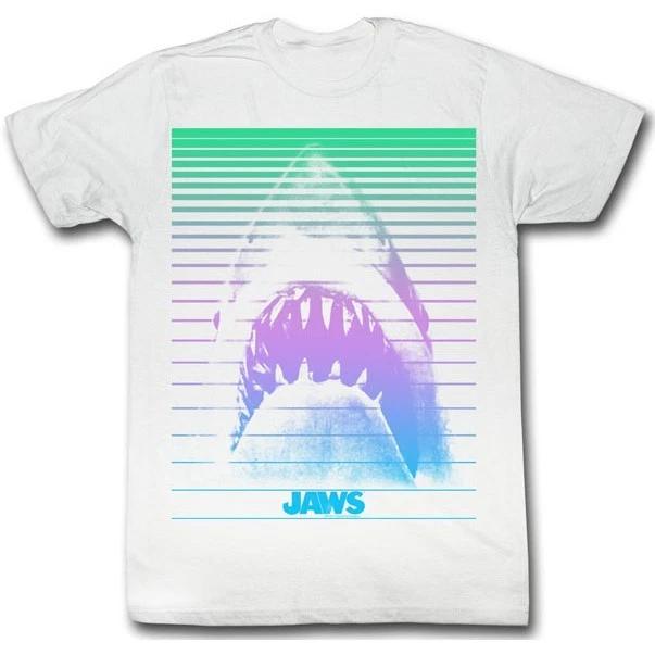 Men s Jaws Blinds T-Shirt White Shark Logo Horror Movie - Size Small 2XL