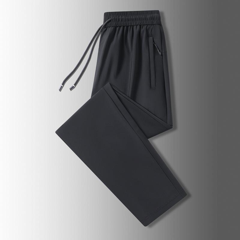 Men's Summer Ice Silk Quick-Dry Elastic Tapered Pants - Lightweight, Versatile, Casual Sportswear