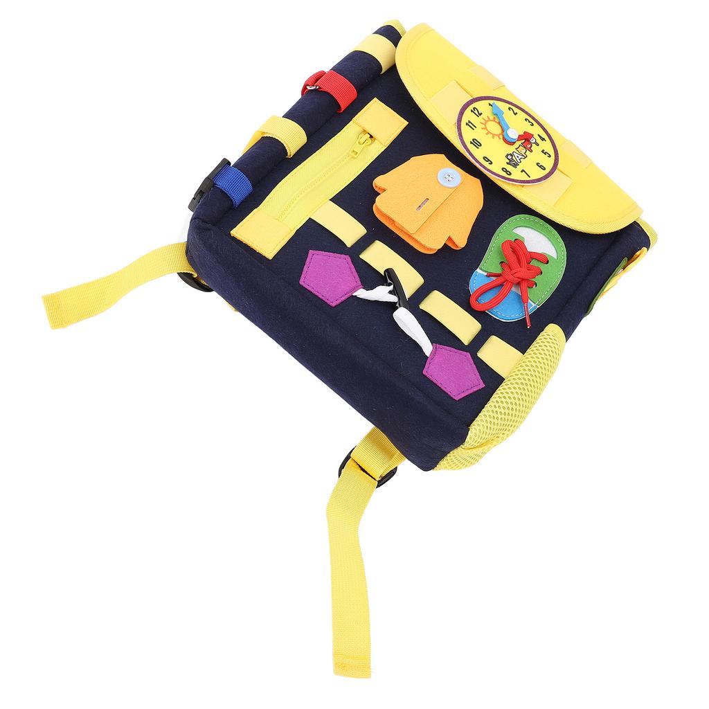 Toddler Backpack with Buckles Felt Educational Learning Activity Sensory Backpack Large Capacity Bag