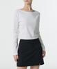 MUSINSA STANDARD WOMAN Women'S Slim Crop Reversible Neck Long Sleeve T-Shirt [White]
