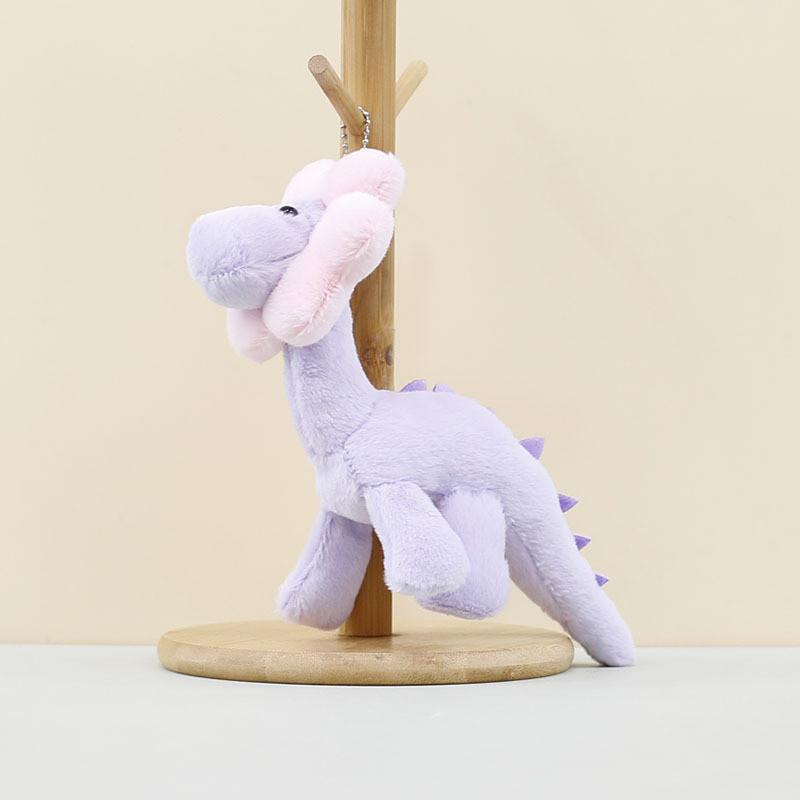 Soft And Cuddly Cartoon Dinosaur Plush Toy Colorful Floral Dragon Keychain