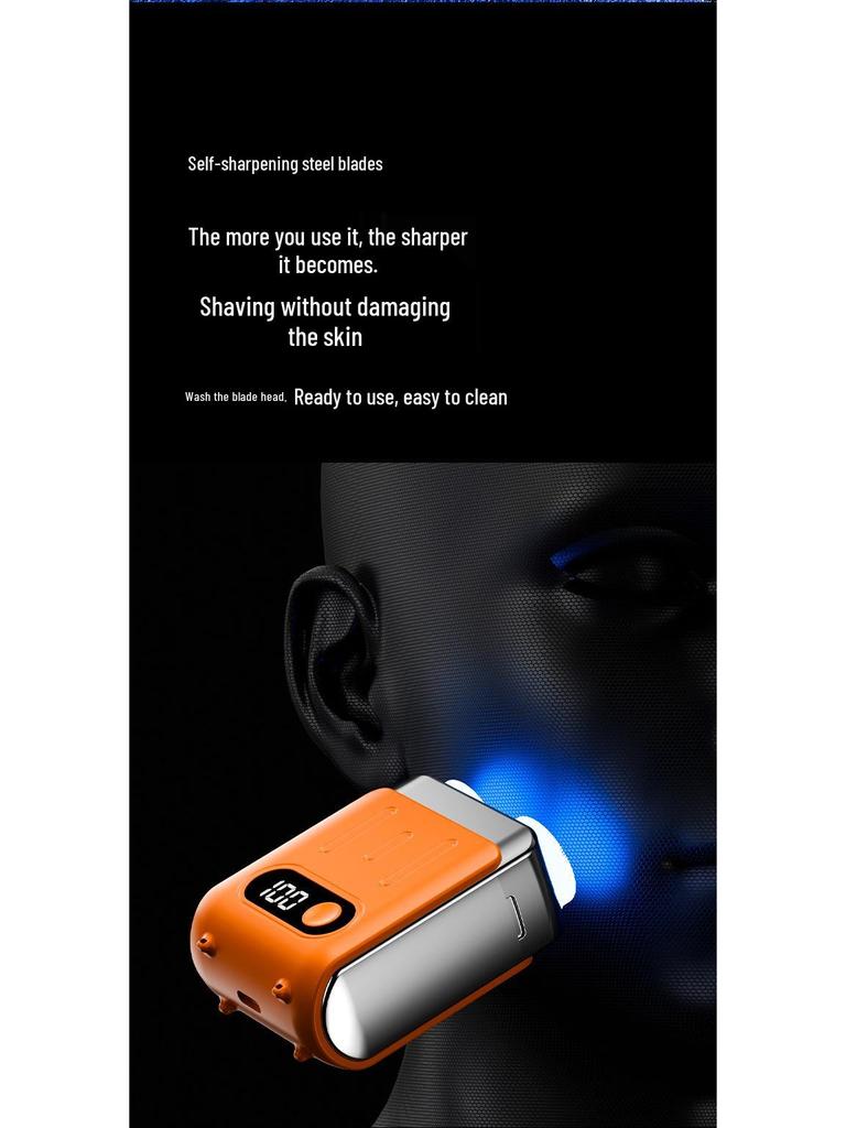 Official Men's Rechargeable Portable Mini Electric Shaver - Washable for Home and Car Use
