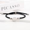 Adjustable 15mm Multi-Color Round Milanese Rope Bracelet with Stainless Steel Cross for Laser UV Printing.