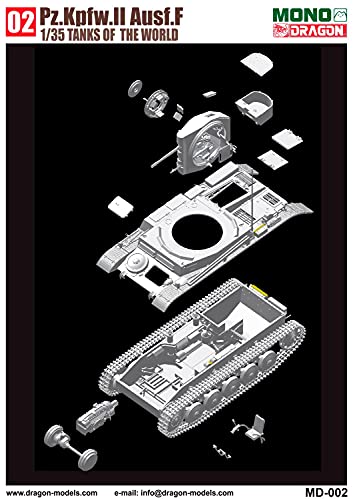 PLATZ/MONO Dragon 1/35 Scale Tanks of the World 2 German Army Panzer II Ausf. F Afrika Korps Plastic Model Kit MD002