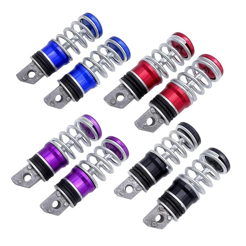 1 Pair Spring Foot Rest Motorcycle Front Footrests  Anti-Slip Foot Rest Scooter Foot Pegs for Yamaha Sukuzi Hond etc Moto Pedals