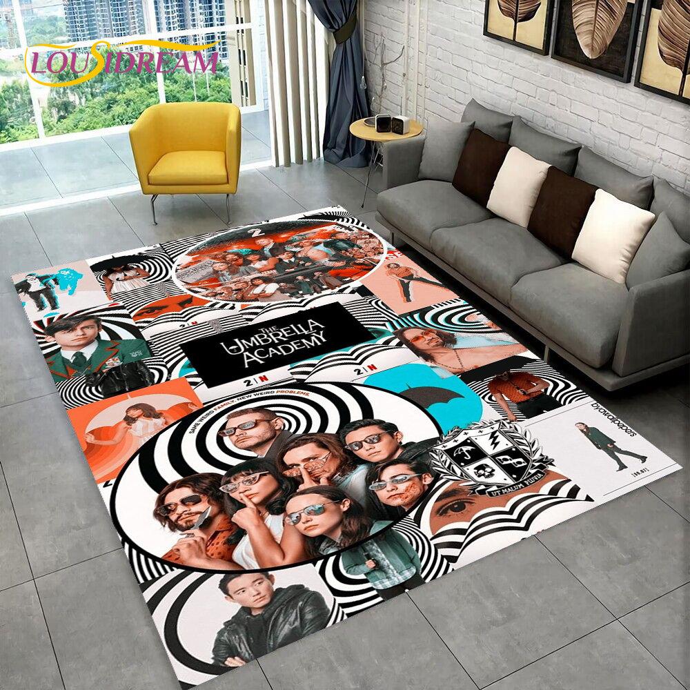 The Umbrella Academy TV-Film Teppich, Teppich für Zuhause Wohnzimmer Schlafzimmer Sofa Fußmatte Dekor, Kinder Spielteppich Rutschfeste Bodenmatte 3D