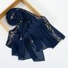 Woman Muslim Chiffon Hijab Scarf Ramadan Long Shawl Floral Embroidery Fashion Islam Solid Turban Headscarf Headwrap170*70cm