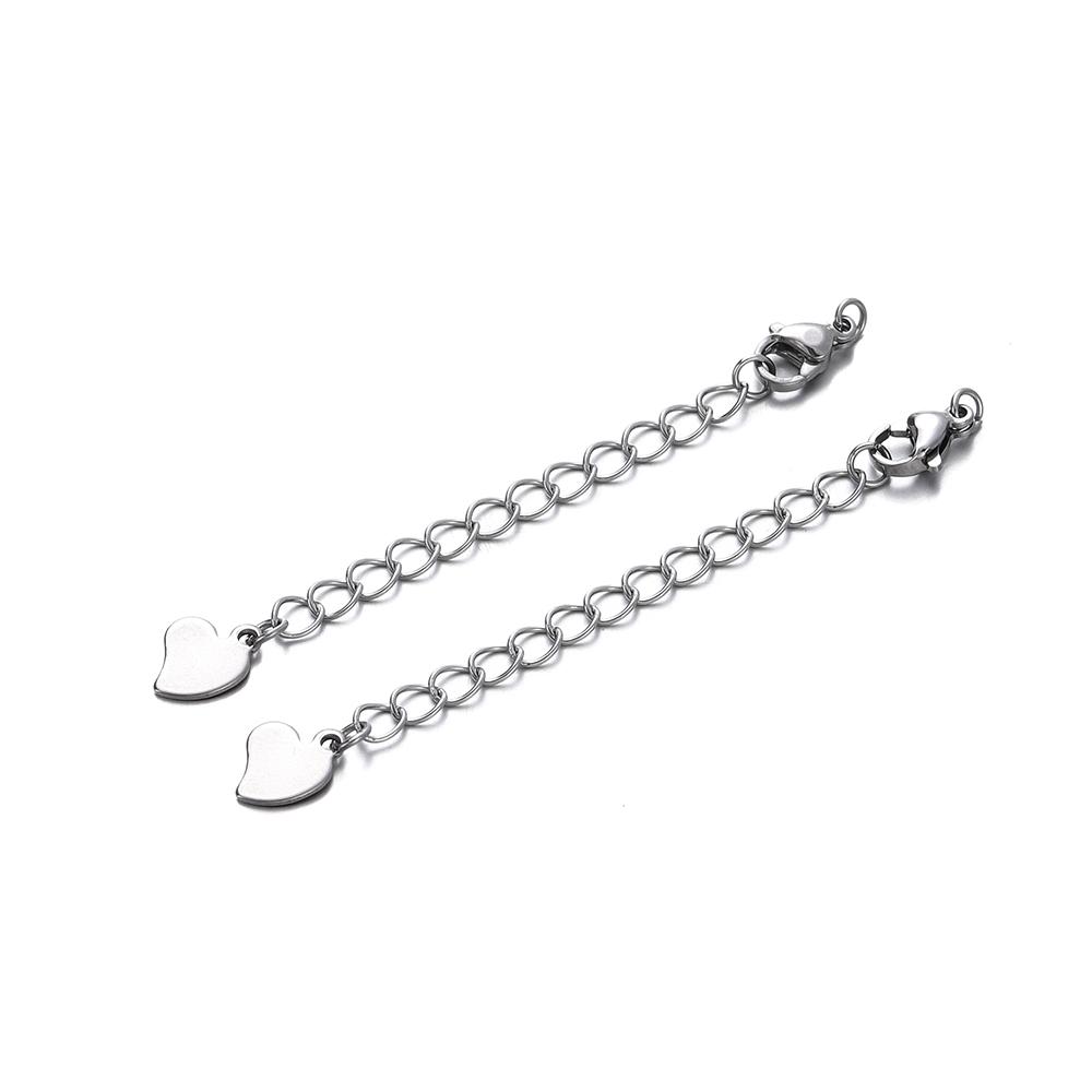 10pcs Stainless Steel Extension Extended Tail Chains Lobster Clasps Connectors DIY Jewelry Making Findings Bracelet Necklaces