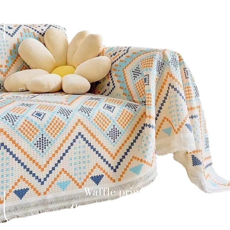 Universal-Sofadecke im nordischen Stil, rutschfester Bezug, Stoff, vollständig bezogen, Teilebezug, Sofakissen, Sand, Vier Jahreszeiten, universell, maschinenwaschbar