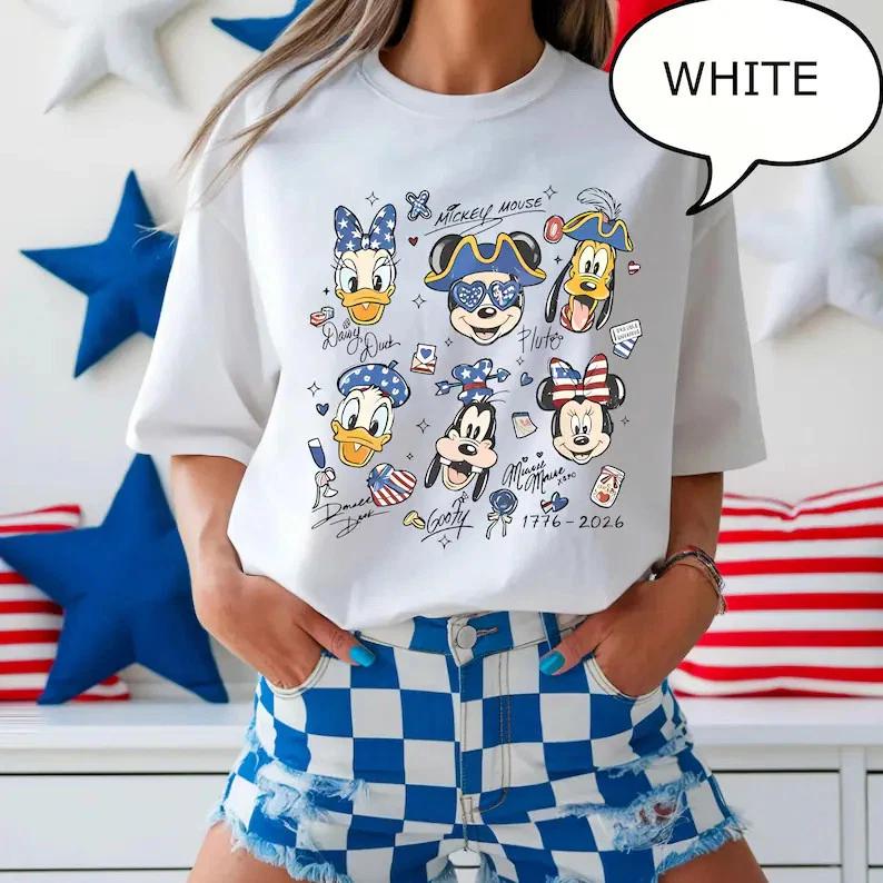 Mickey And Friends TShirt Independence Day 250 Years Of Freedom S