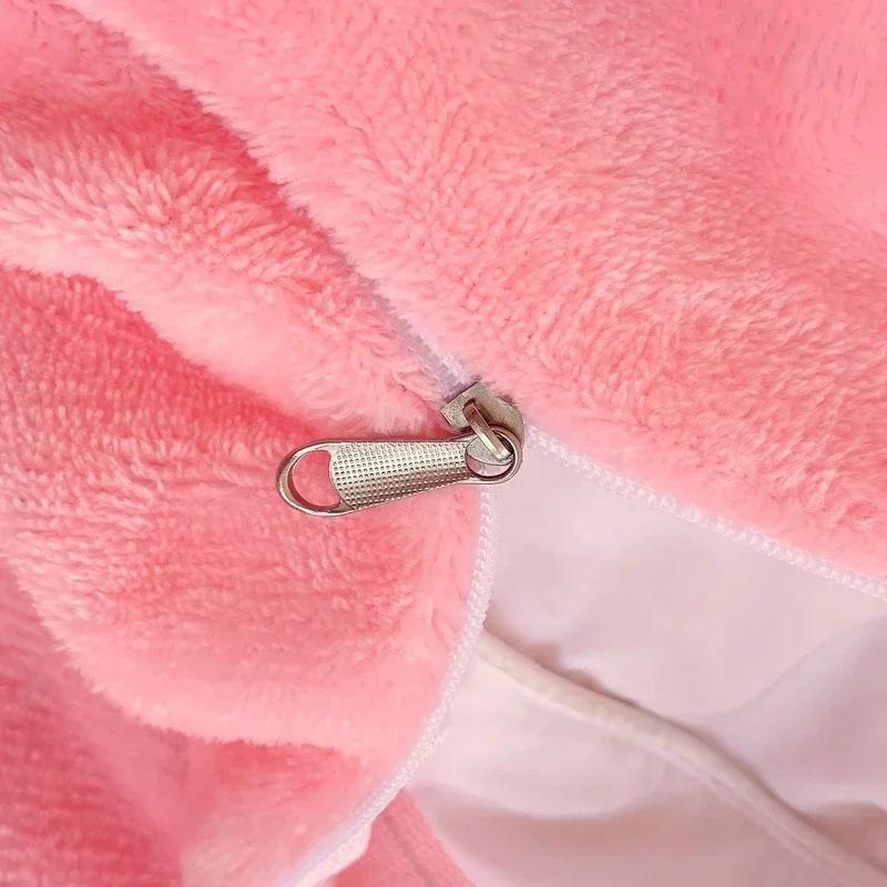 Nouvelle Housse de Couette Couleur Unie Haute Grammage Velours Laitier Article Unique Épaisse Chaude Polaire Grande Taille Literie Lit Double