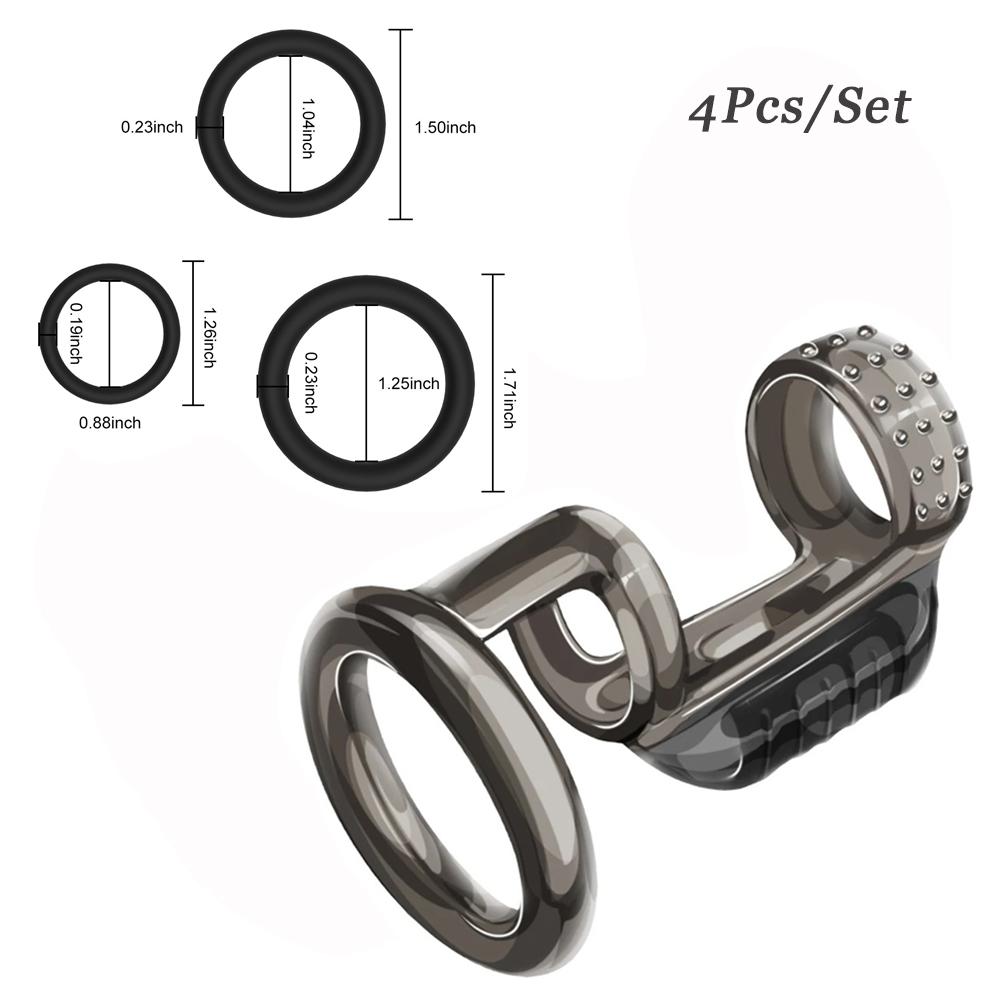 2 In 1 Male Cock Rings Peins Sleeves Soft Vibrating Ring Strap Dildo Stimulator Cock Ring Delay Vibrator For Men Sex Toys