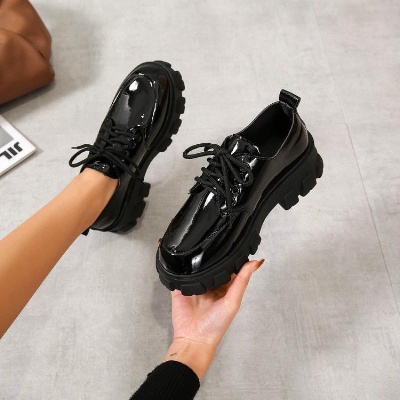 Mumoresip Solid Black Kid Shoes Autumn Pu Unisex Shoes British Style Children Shoes Girls And Boys For Show Casual School Shoes