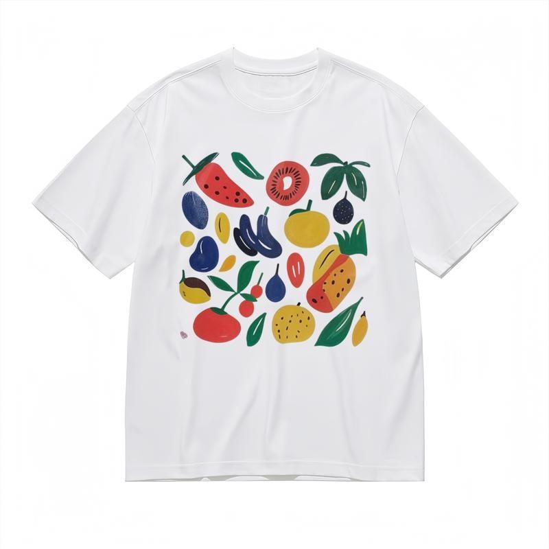 

Women s Fashion Breathable Comfy Classic T-Shirt Fruit Collection Graphic Tee 4XL