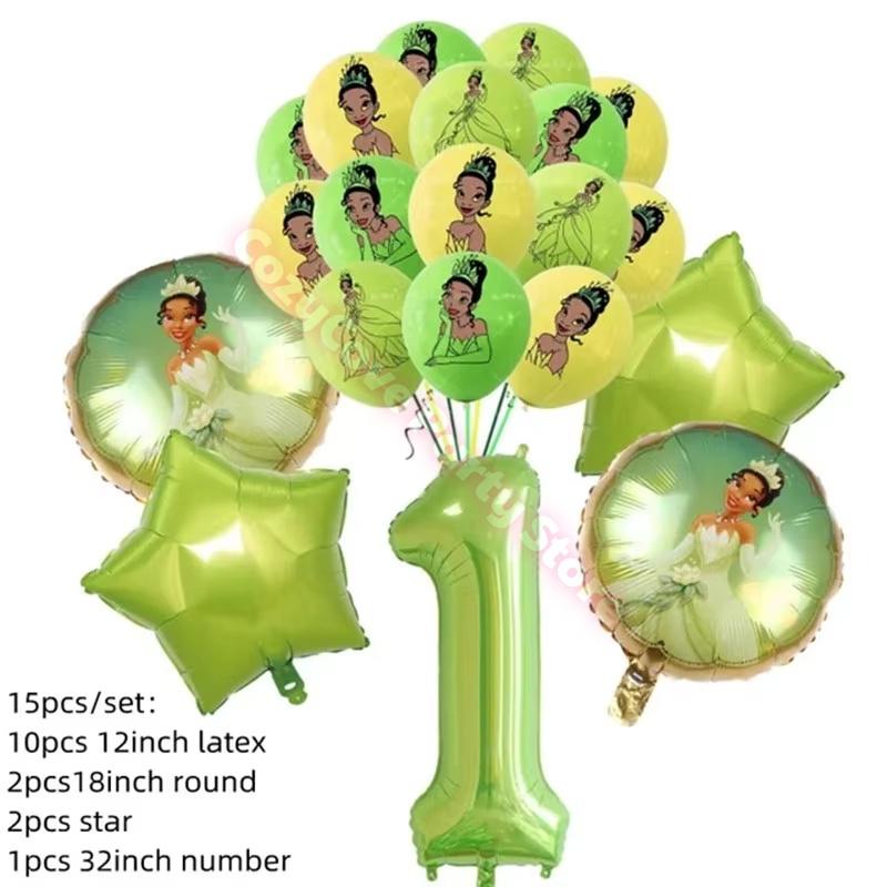 Frog Tiana Princess Party Decoration Set Paper Cup Plate Napkin Balloons Kids Girl Birthday Surprise Gift Baby Shower Photo Prop