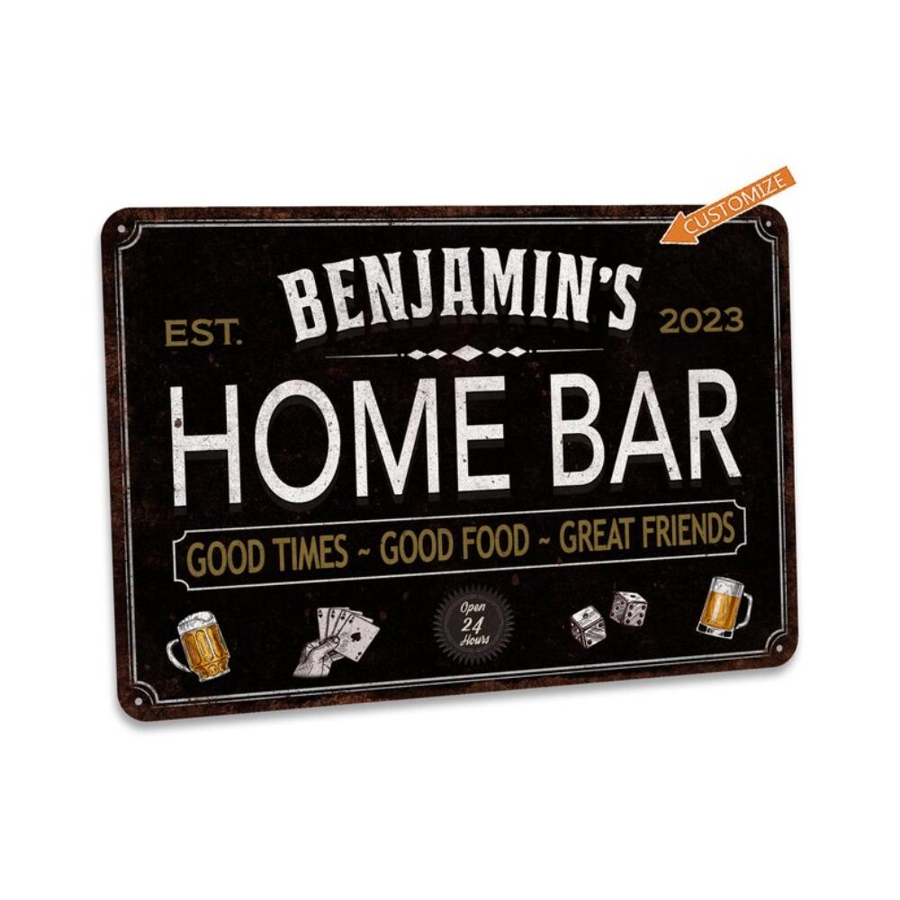 

Custom Tin Sign Retro Home Bar Wall Decor Gift for Him Pub Plaque чорний