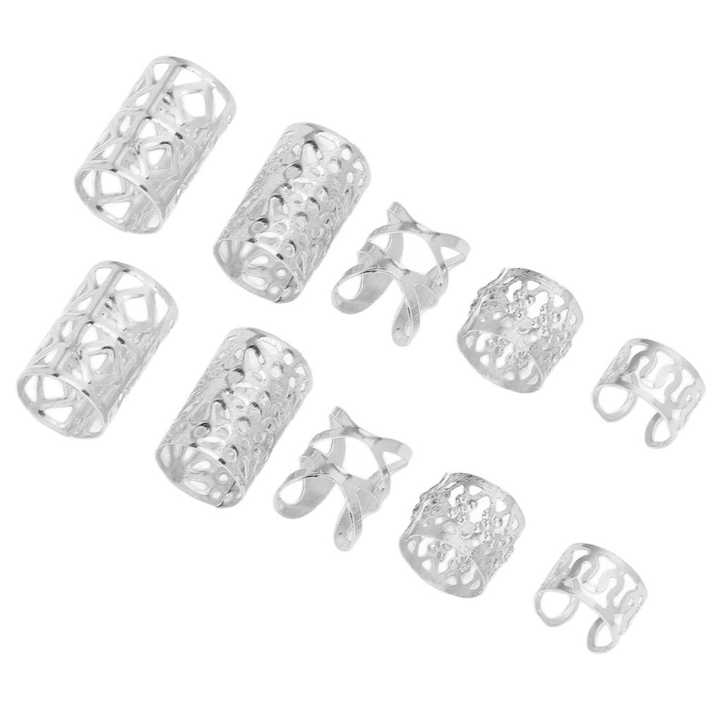 200Pcs Hair Dreadlocks Beads Flexible Alloy Exquisite Fashionable Hair Decorations Rings for Wedding Party