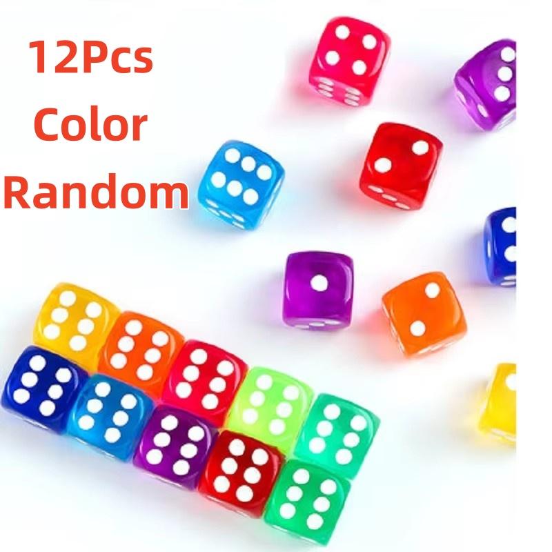 

12Pcs 14Mm Acrylic Crystal Transparent Dice Round Corner High Boutique Game Dice For Multiplayer Interactive Games Party Toys OneSize