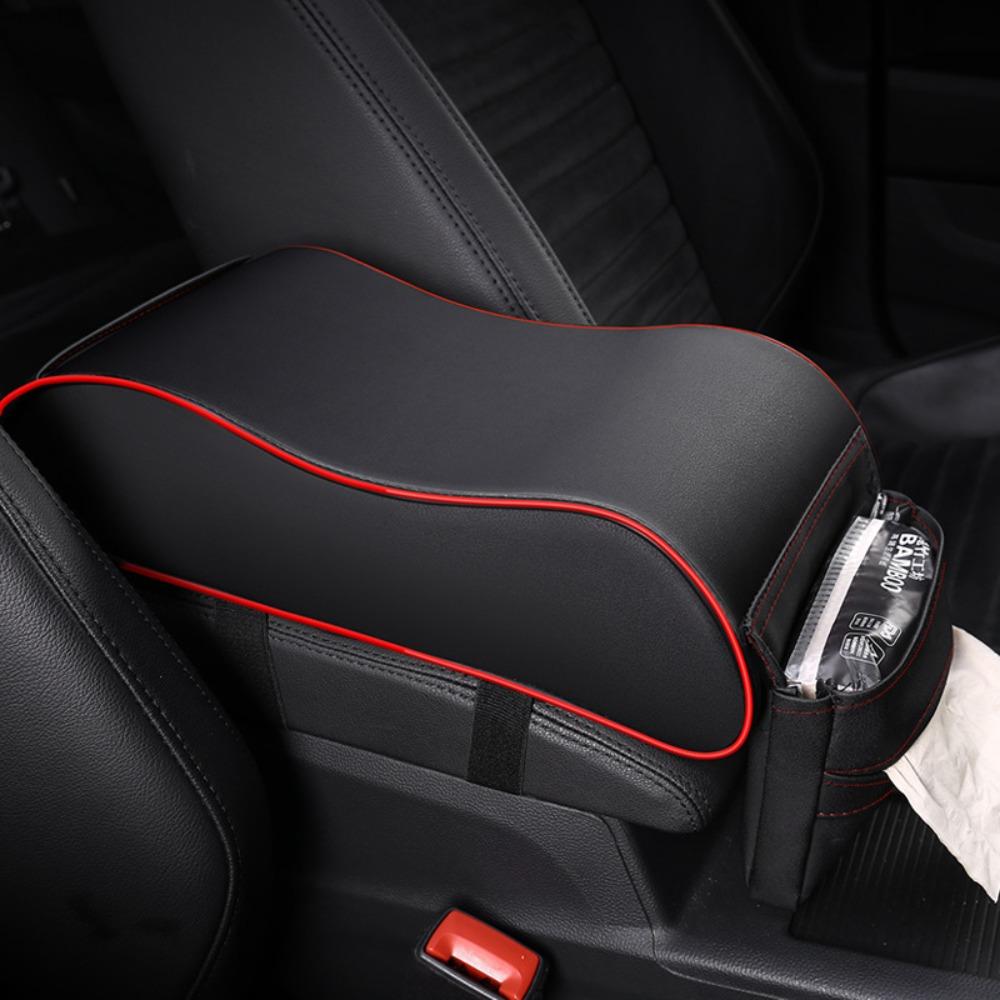 Leather Auto Protection Cushion with Pocket Arm Rest Protector Mat Car Armrest Pad  Central Console